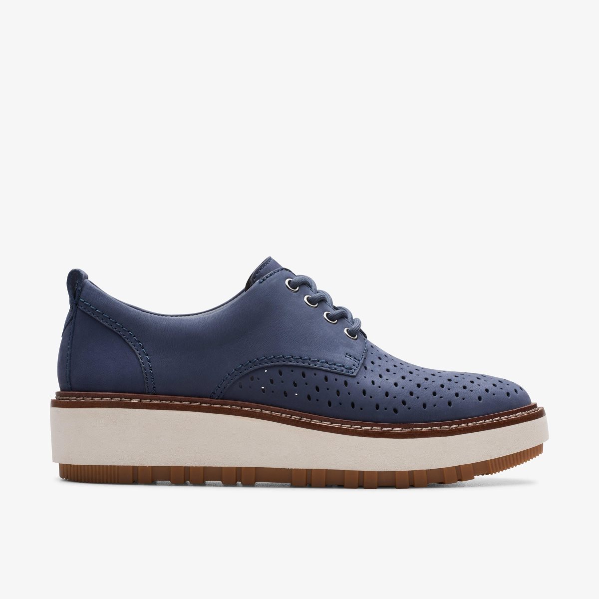 Clarks Orianna Move Navy Nubuck Platform Sko Dame Mørkeblå | QRKOX-9301