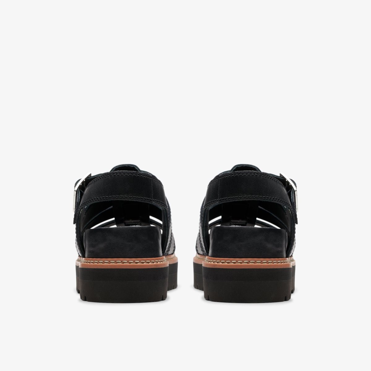 Clarks Orianna Twist Black Leather Platform Sko Dame Sort | QZJPX-1673