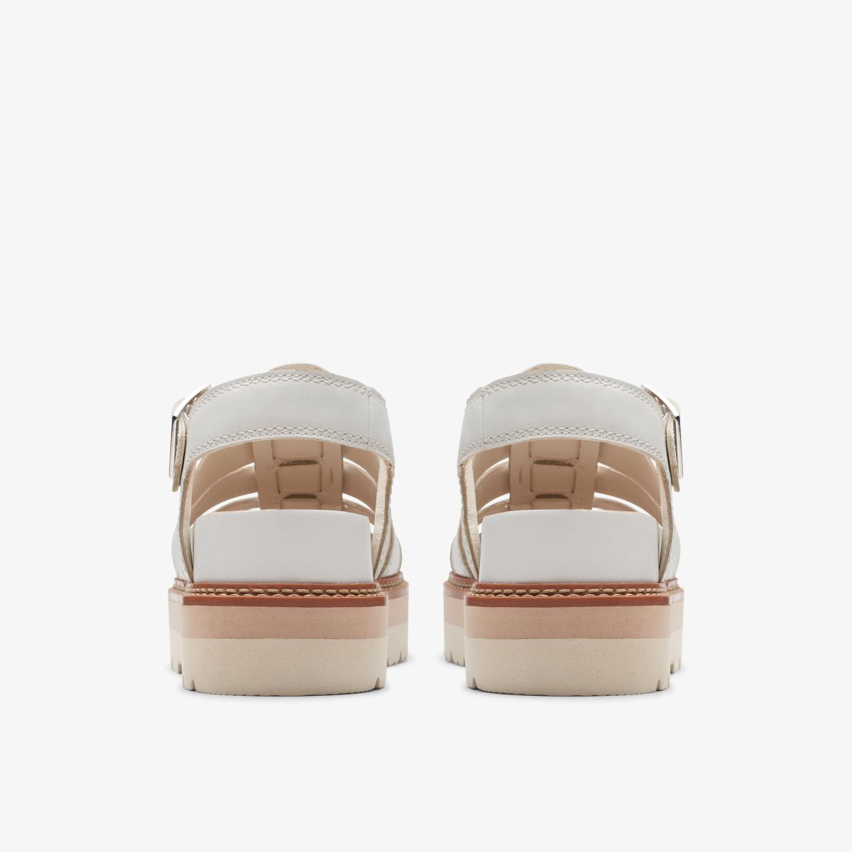 Clarks Orianna Twist Off White Leather Platform Sko Dame Hvide | RXGJK-7163