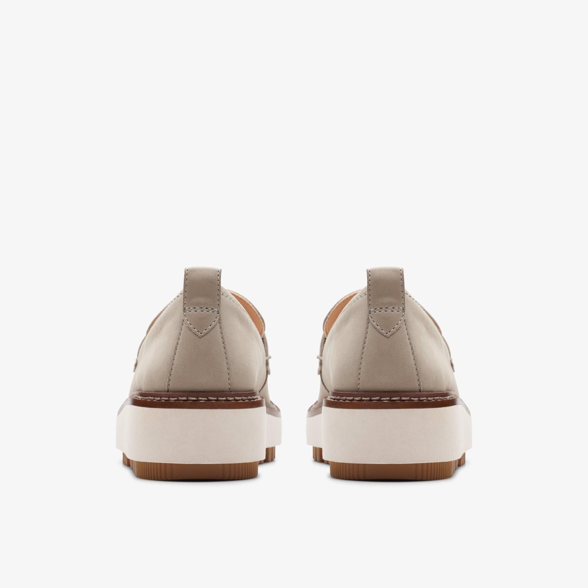 Clarks Orianna W Loafer Stone Nubuck Platform Sko Dame Grå | UWENT-0825