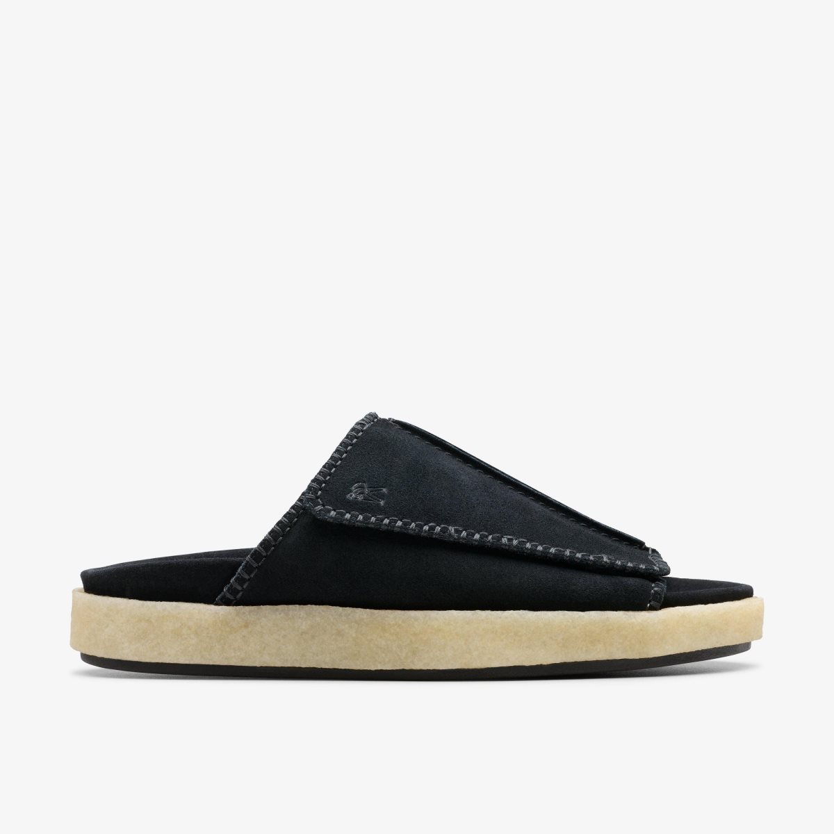 Clarks Overleigh Slide Black Suede Sandaler Herre Sort | MGWAI-4892