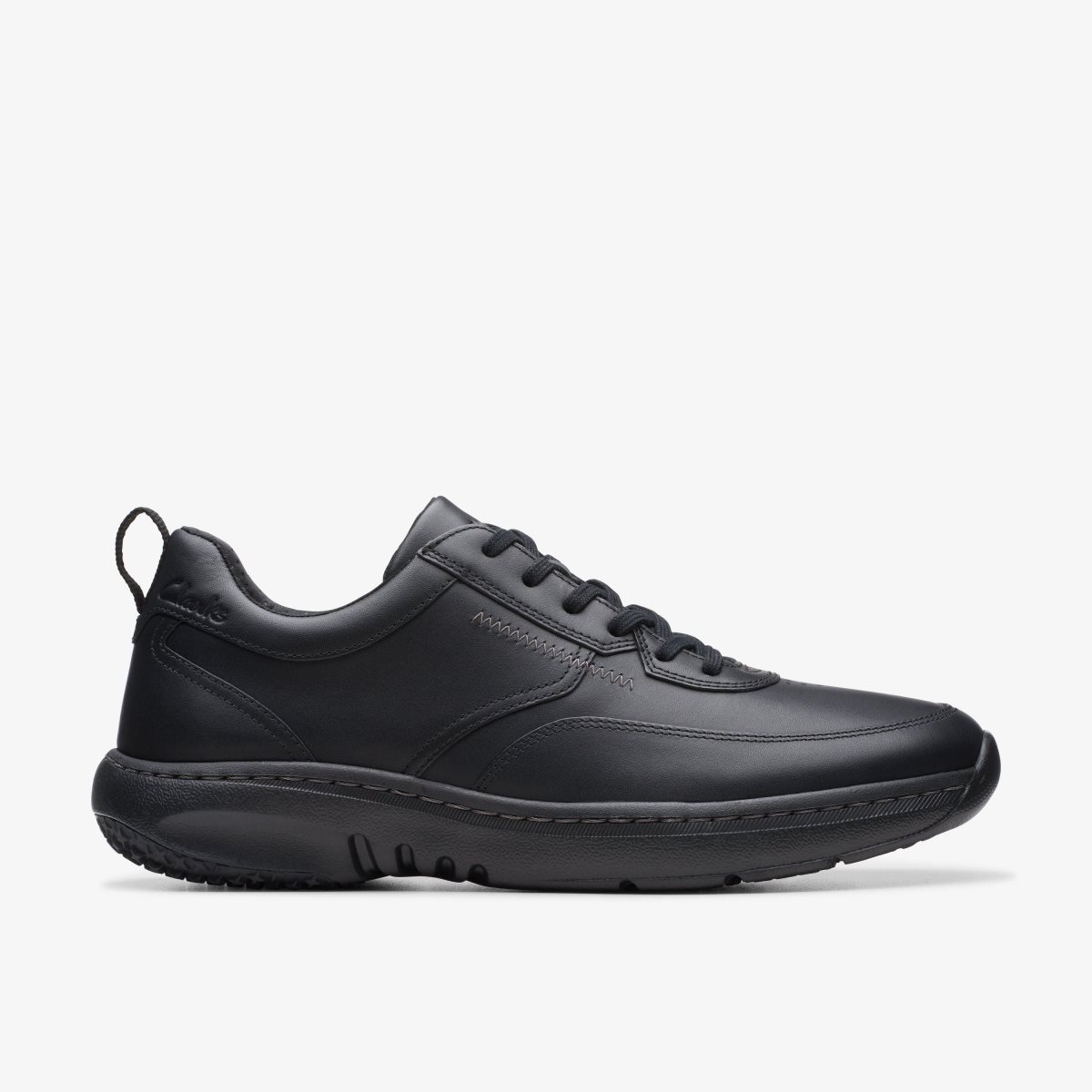 Clarks Pro Lace Black Leather Sneakers Herre Sort | HOZYN-6085