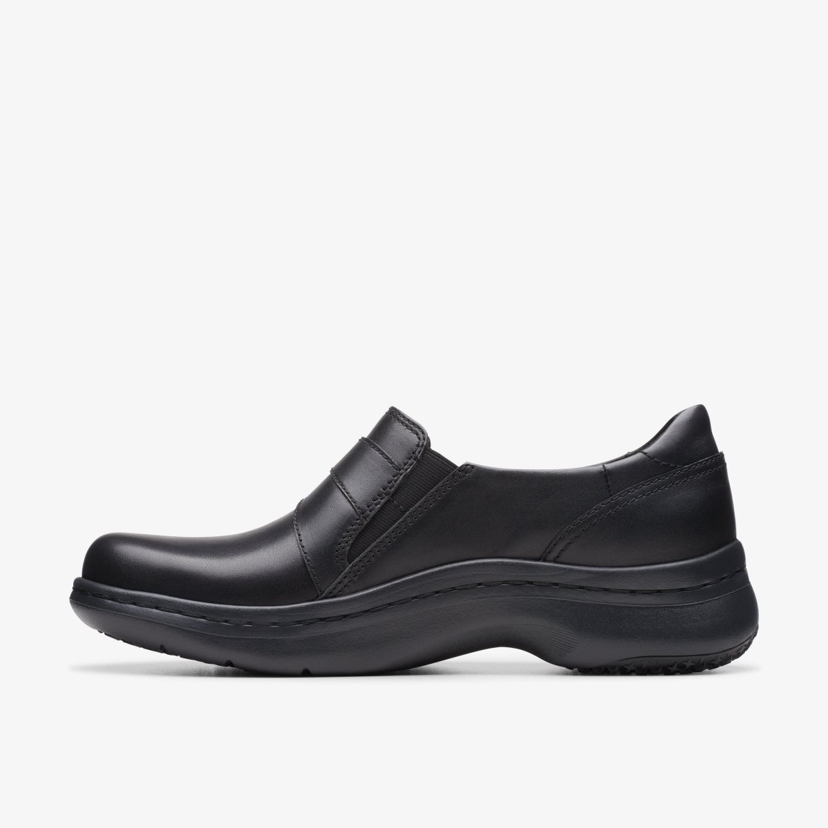 Clarks Pro Sky Black Leather Træsko Dame Sort | EQOUL-1385