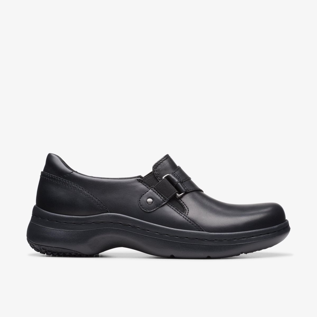 Clarks Pro Sky Black Leather Træsko Dame Sort | EQOUL-1385