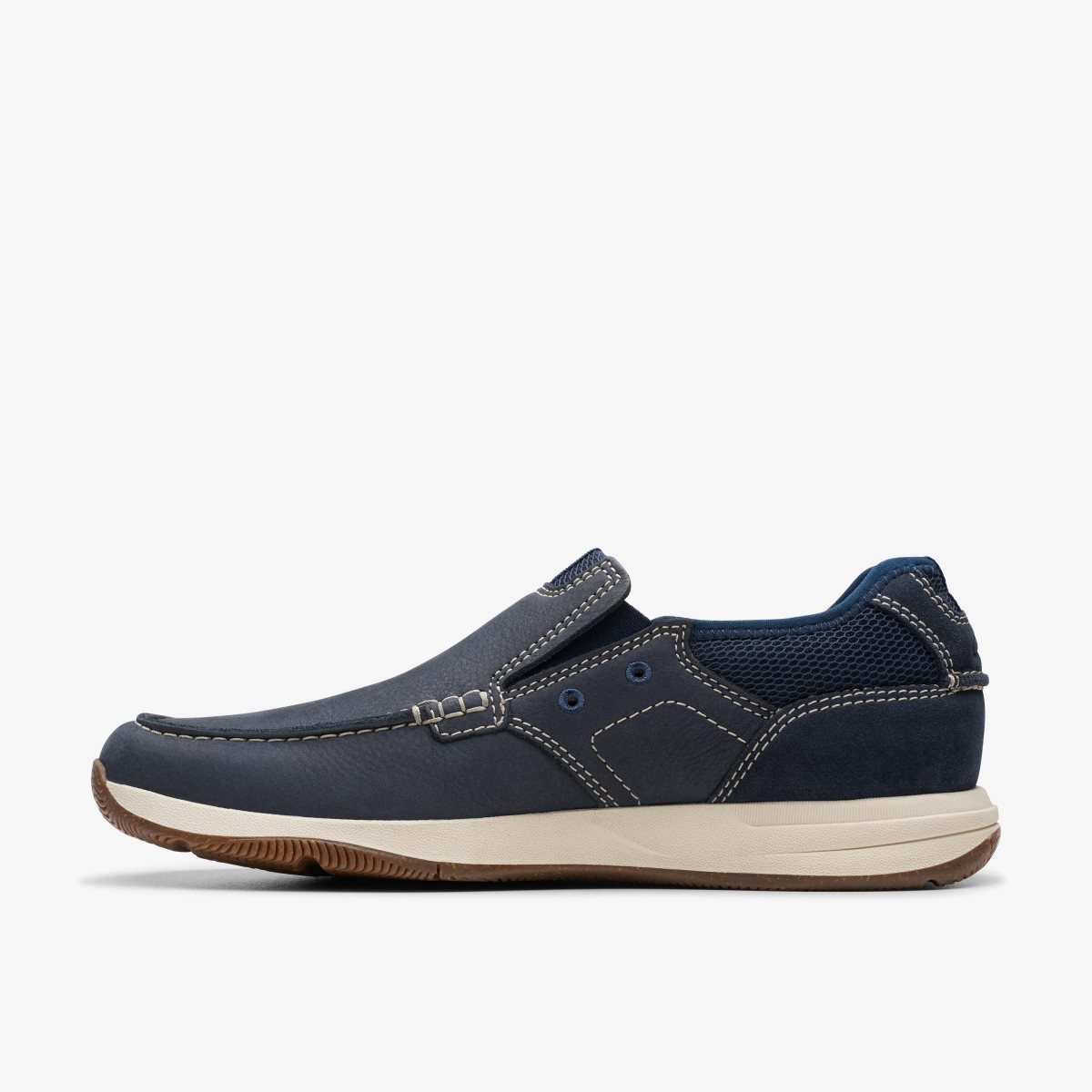 Clarks Sailview Step Navy Nubuck Wedge & Slip On Sko Herre Mørkeblå | UVHJI-0926