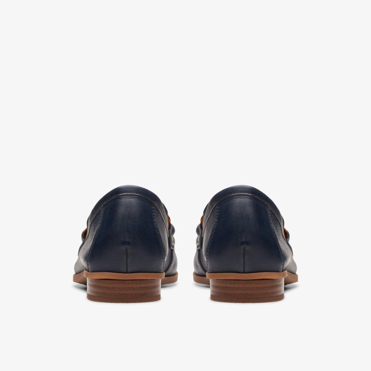 Clarks Sarafyna Iris Navy Leather Slip Ons Dame Mørkeblå | DXFAQ-9853