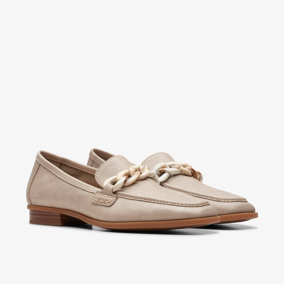 Clarks Sarafyna Iris Stone Leather Slip Ons Dame Grå | ACVXJ-9014