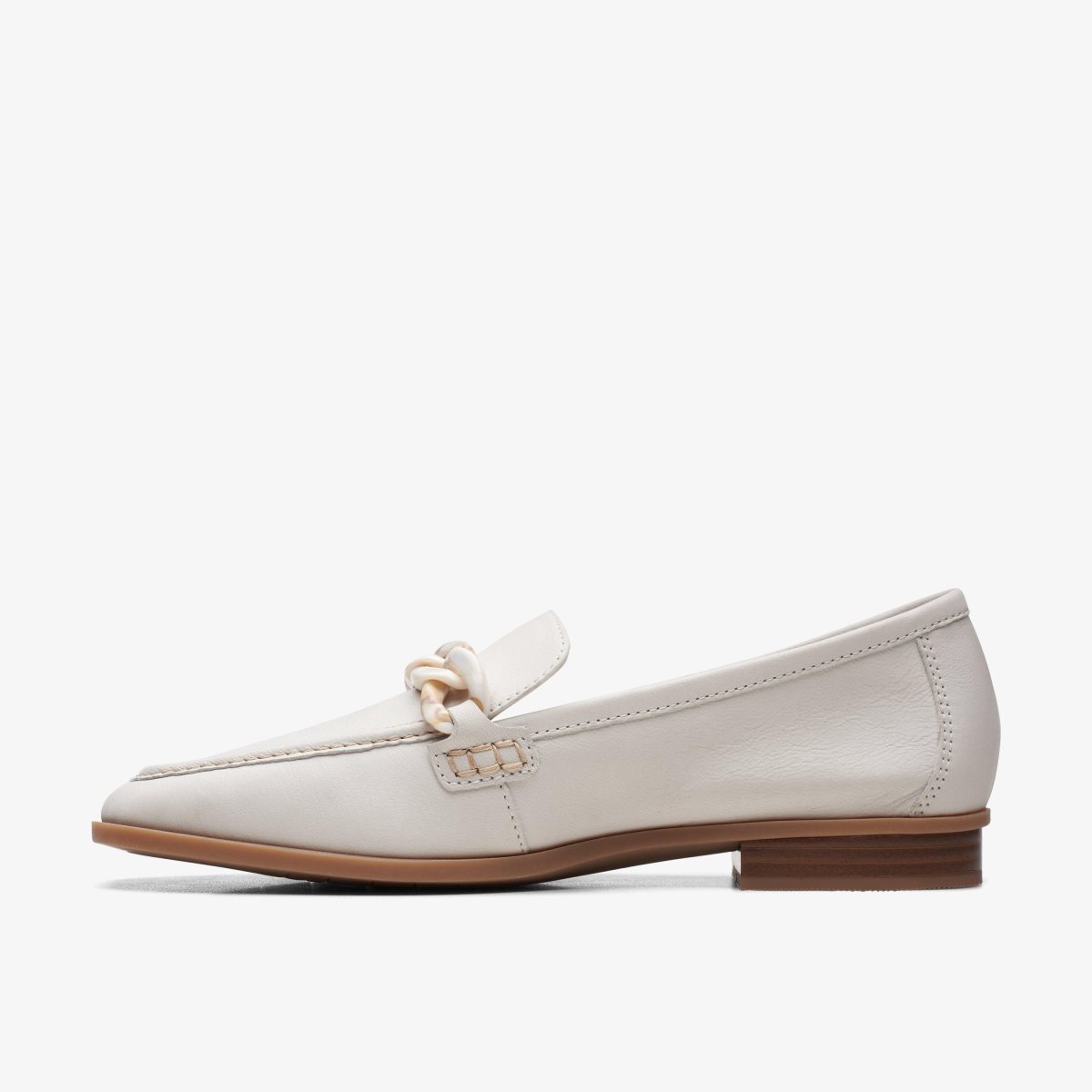 Clarks Sarafyna Iris White Leather Slip Ons Dame Hvide | XIJEZ-1956