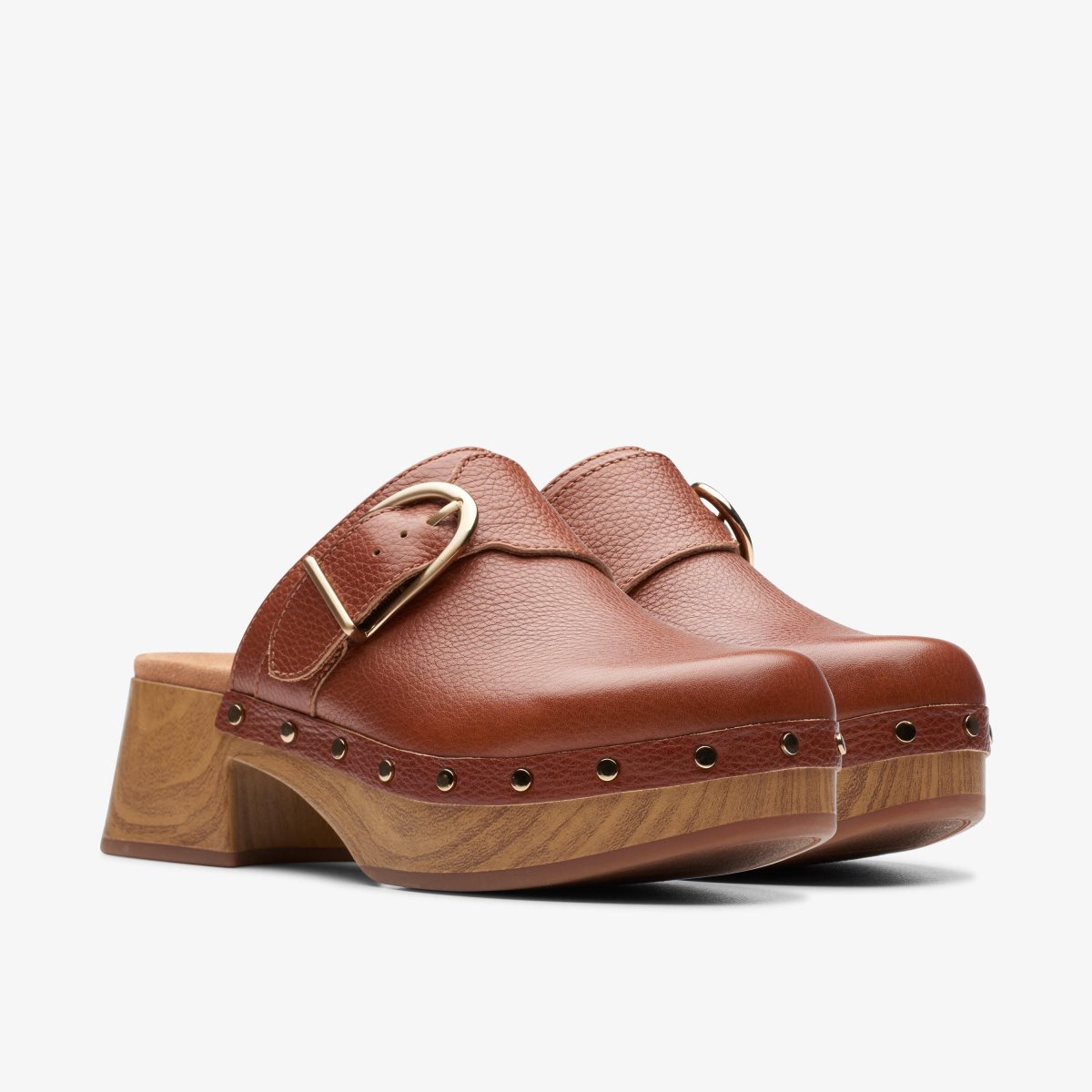 Clarks Sivanne Sun Tan Leather Træsko Dame Brune | HNWAX-8213