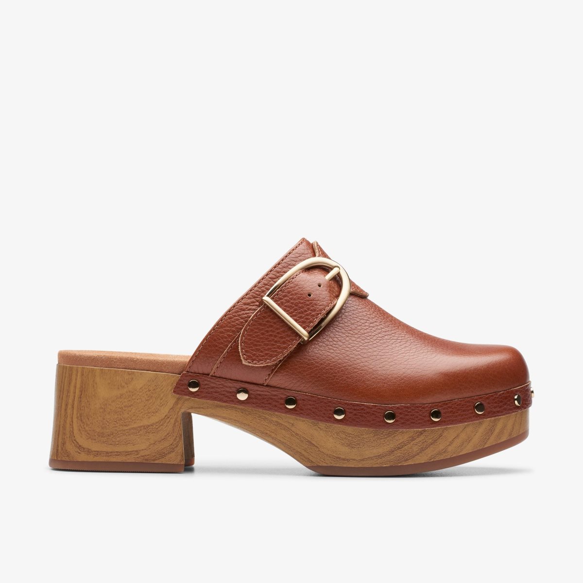 Clarks Sivanne Sun Tan Leather Træsko Dame Brune | HNWAX-8213