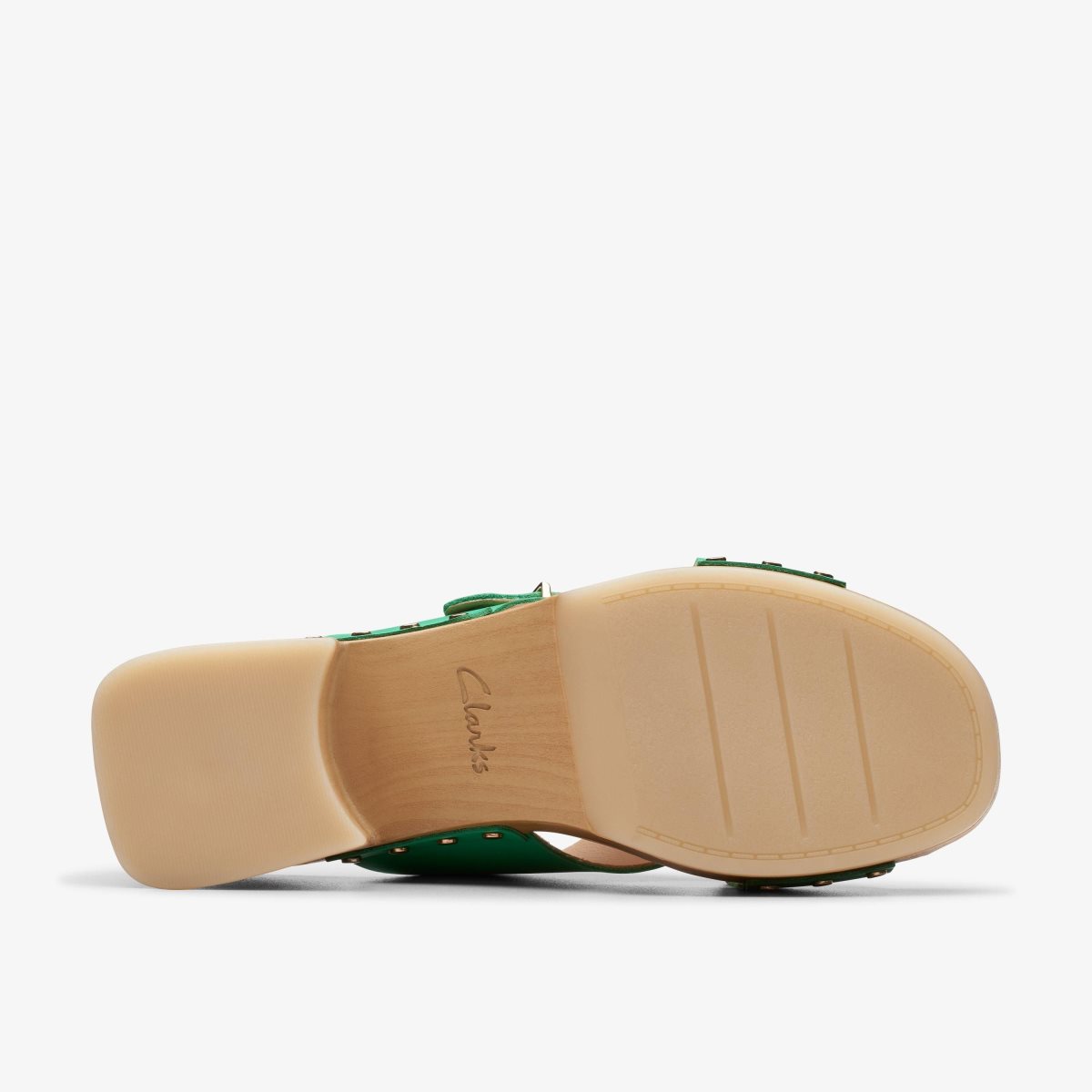 Clarks Sivanne Walk Green Leather Træsko Dame Grøn | IHDWP-3821