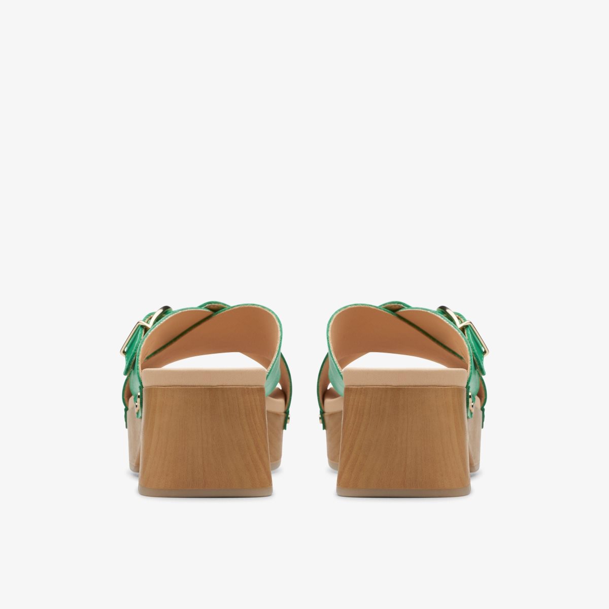 Clarks Sivanne Walk Green Leather Træsko Dame Grøn | IHDWP-3821