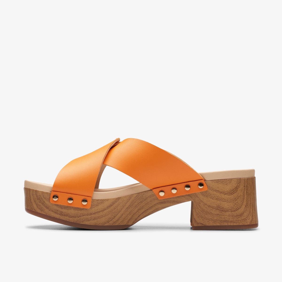 Clarks Sivanne Walk Orange Leather Træsko Dame Orange | WYHUK-3657