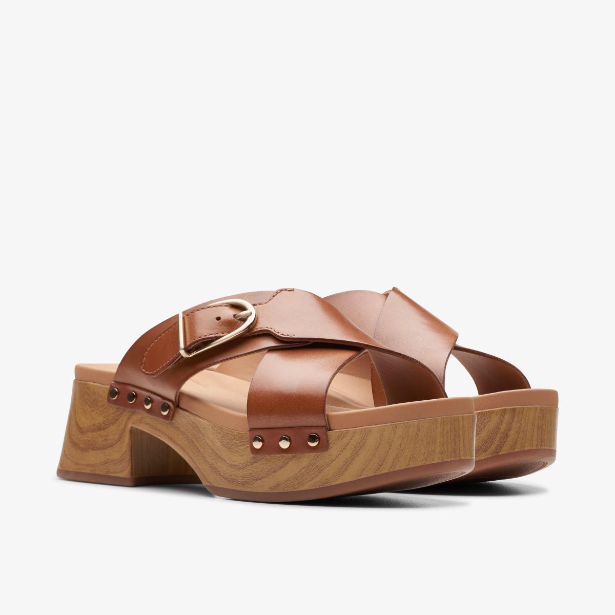 Clarks Sivanne Walk Tan Leather Træsko Dame Brune | EQHCA-9165