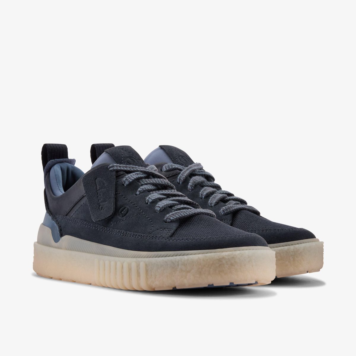 Clarks Somerset Lace Navy Suede Sneakers Herre Mørkeblå | KSEQC-8294