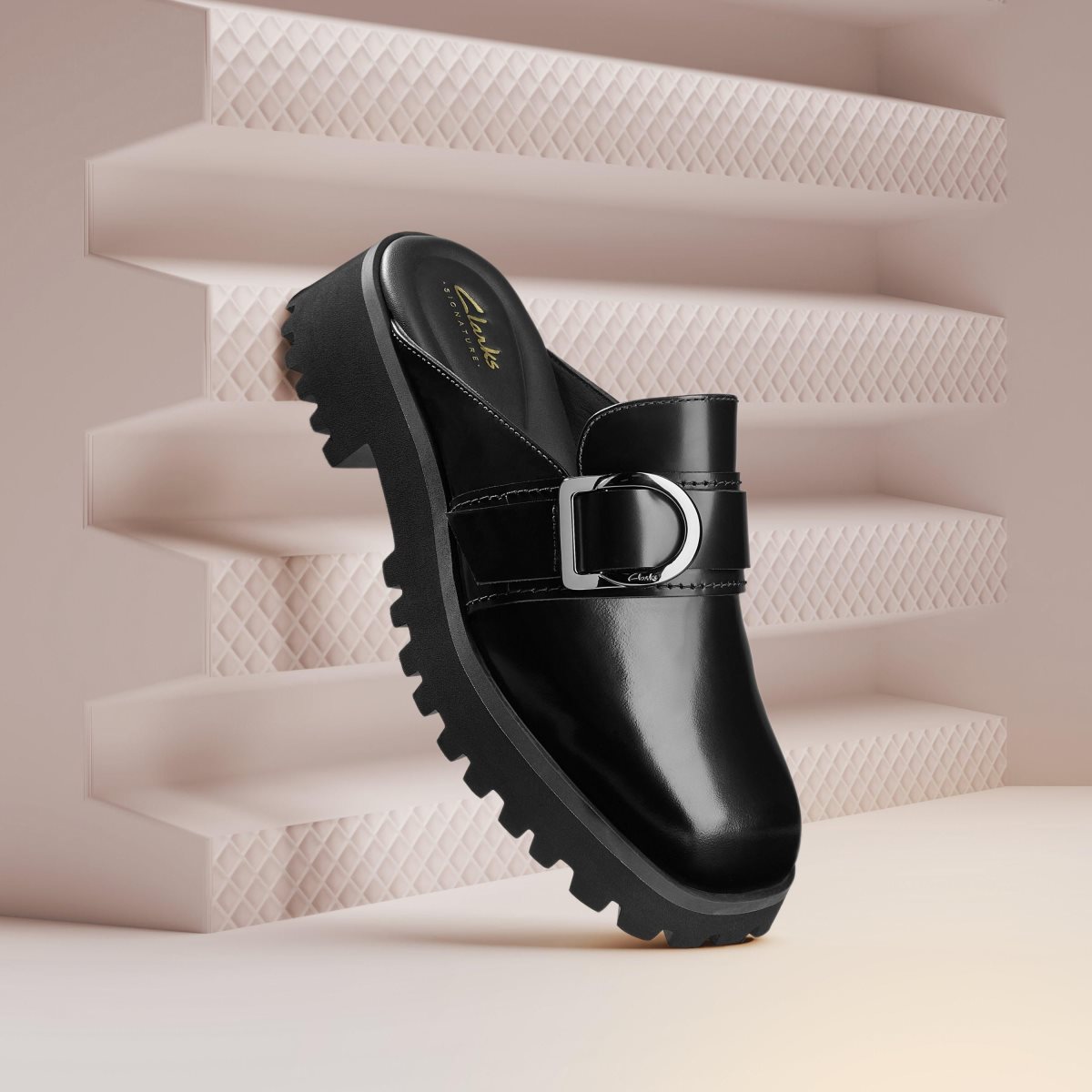 Clarks Stayso Free Black Leather Træsko Dame Sort | GPEUO-4501