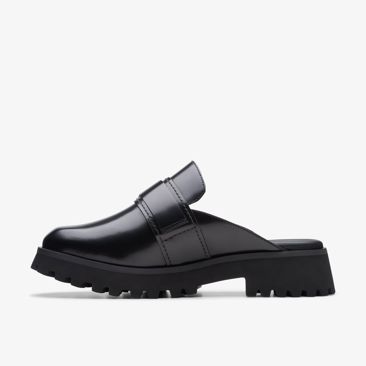 Clarks Stayso Free Black Leather Træsko Dame Sort | GPEUO-4501