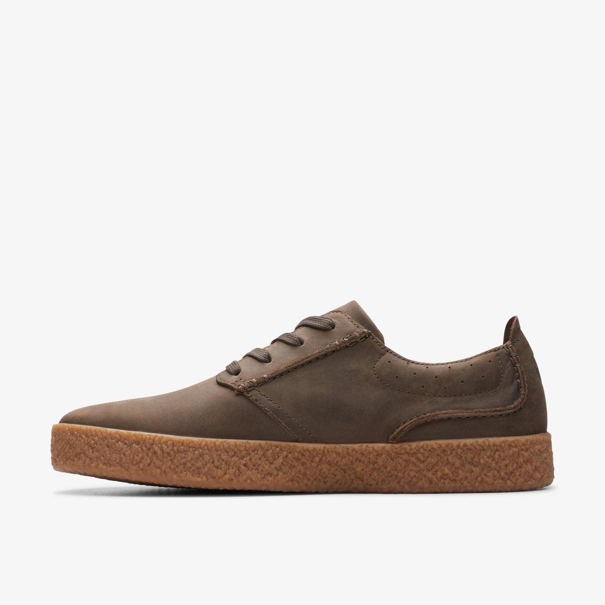 Clarks Streethill Lace Dark Olive Leather Sneakers Herre Mørkeolivengrøn | MBWVI-1064