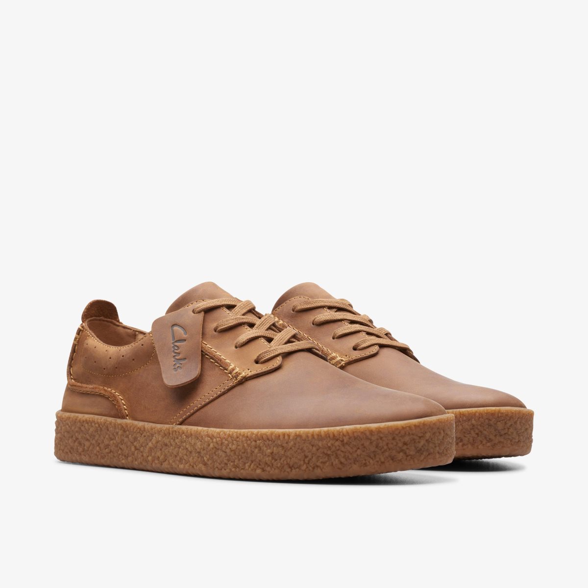 Clarks Streethill Lace Dark Tan Leather Sneakers Herre Mørkebrune | SGBDU-7561