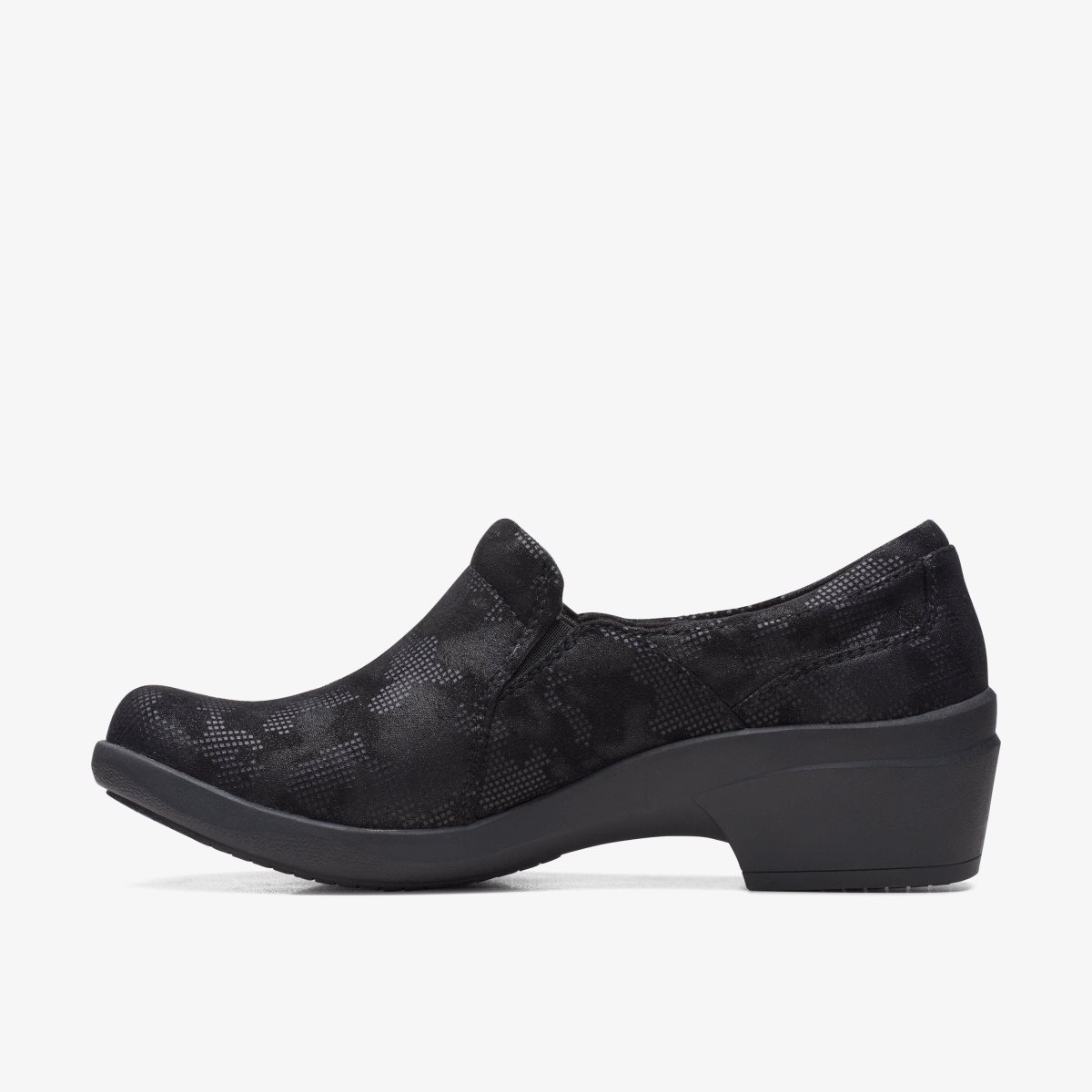 Clarks Talene Pace Black Interest Slip Ons Dame Sort | UQMFP-6872