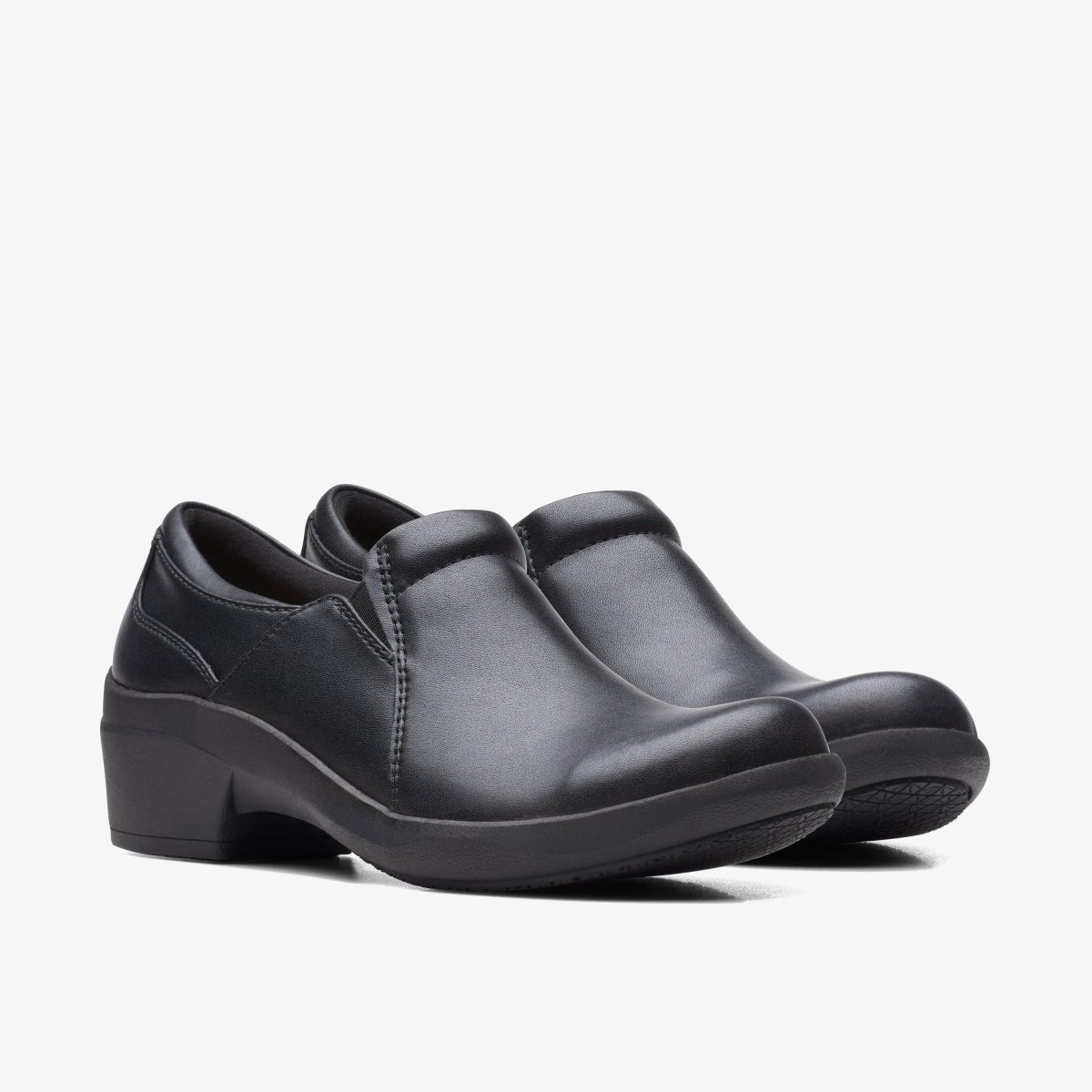 Clarks Talene Pace Black Leather Træsko Dame Sort | MCKFR-6241