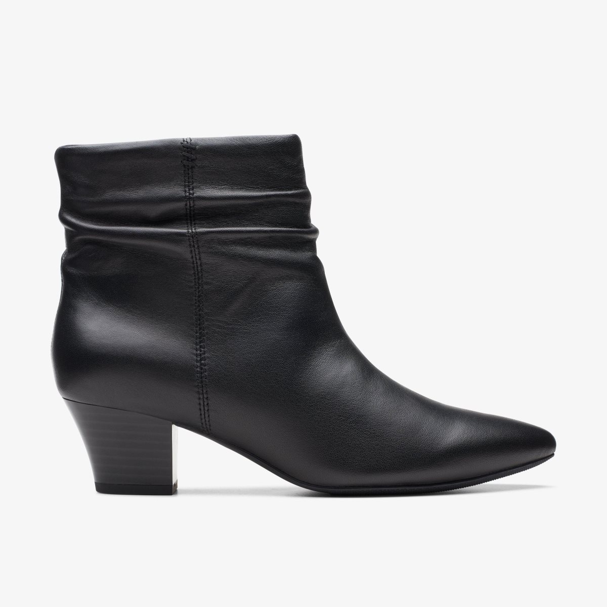 Clarks Teresa Skip Black Leather Støvler Dame Sort | PZTUJ-8465