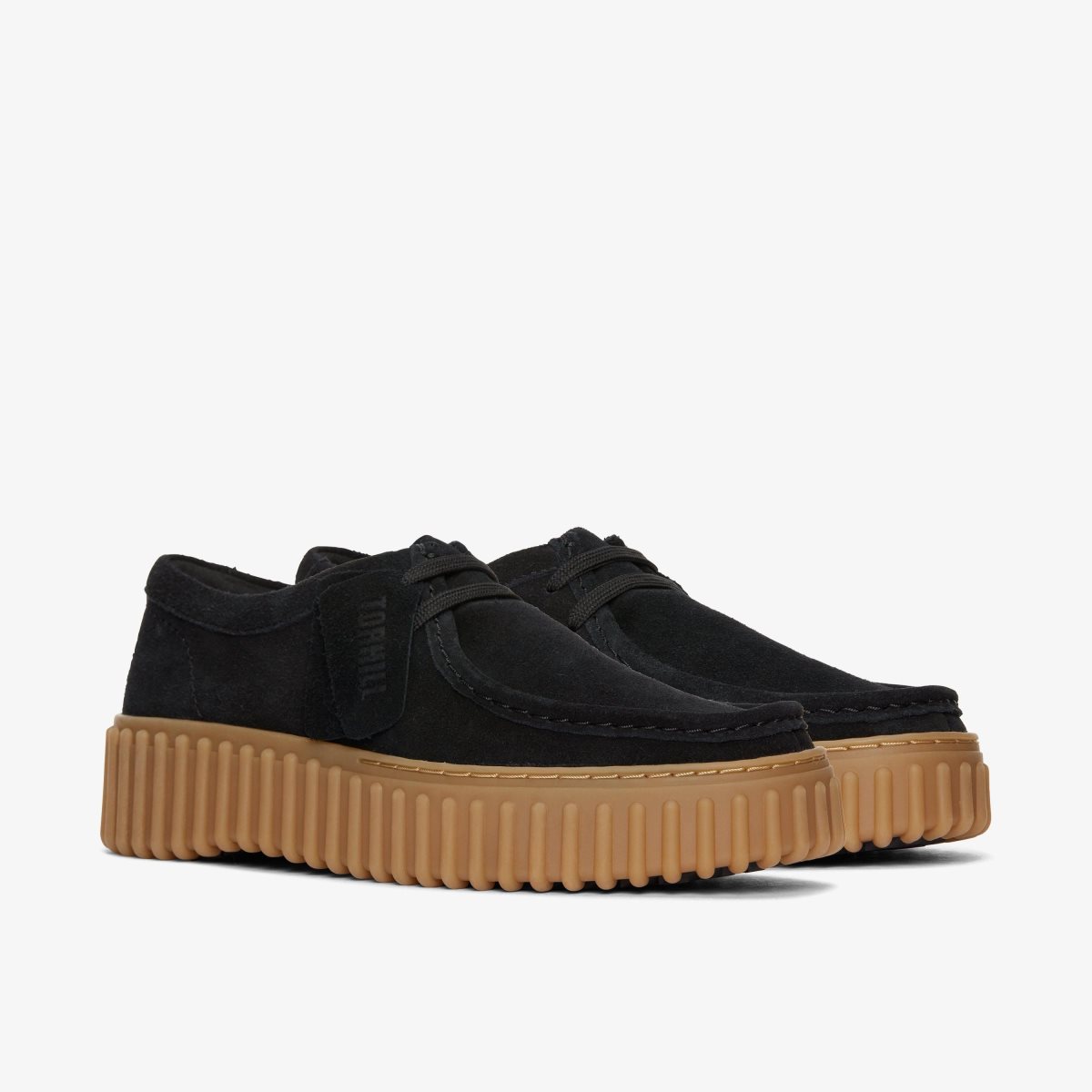 Clarks Torhill Bee Black Suede Platform Sko Dame Sort | VIZRY-8062