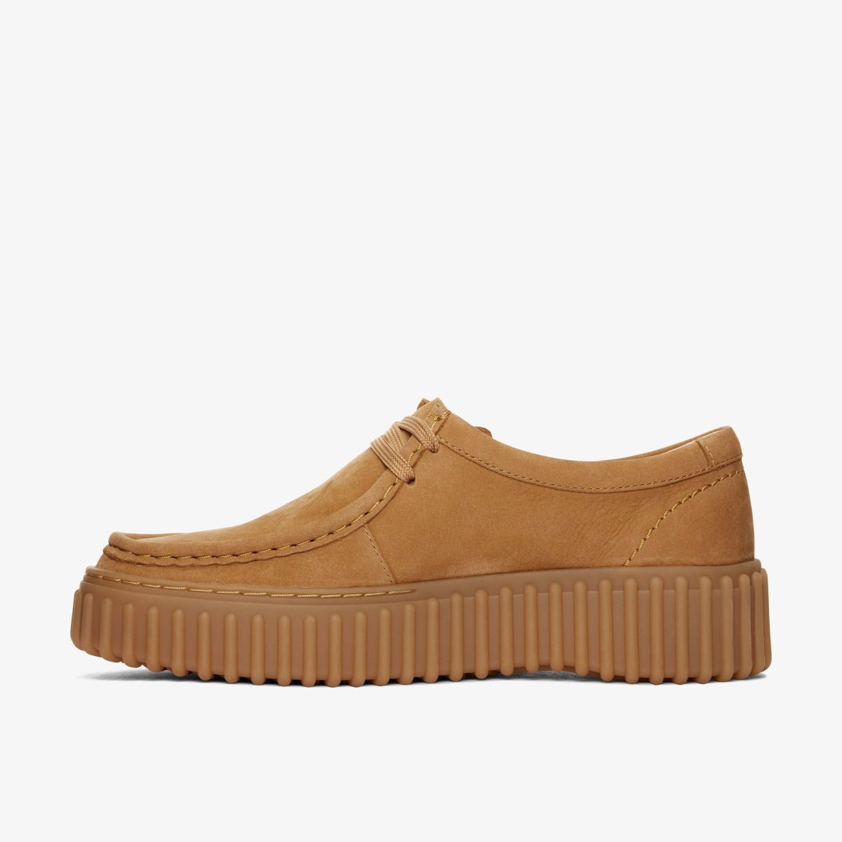 Clarks Torhill Bee Light Tan Nubuck Platform Sko Dame Lysebrune | MSHIE-0134