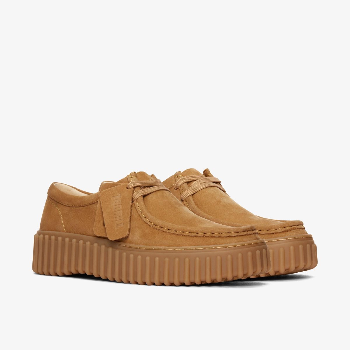 Clarks Torhill Bee Light Tan Nubuck Platform Sko Dame Lysebrune | MSHIE-0134