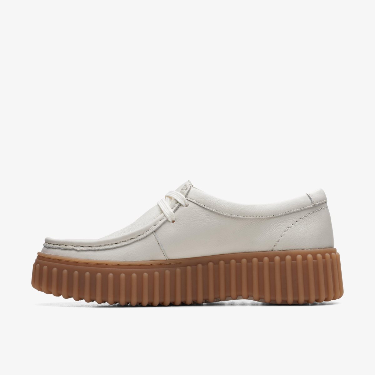 Clarks Torhill Bee Off White Leather Platform Sko Dame Hvide | GVULS-8021