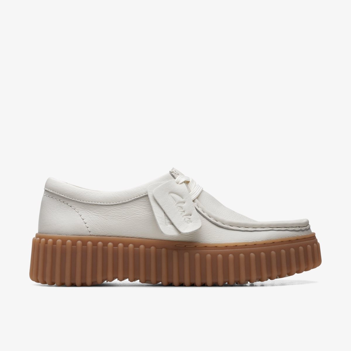 Clarks Torhill Bee Off White Leather Platform Sko Dame Hvide | GVULS-8021