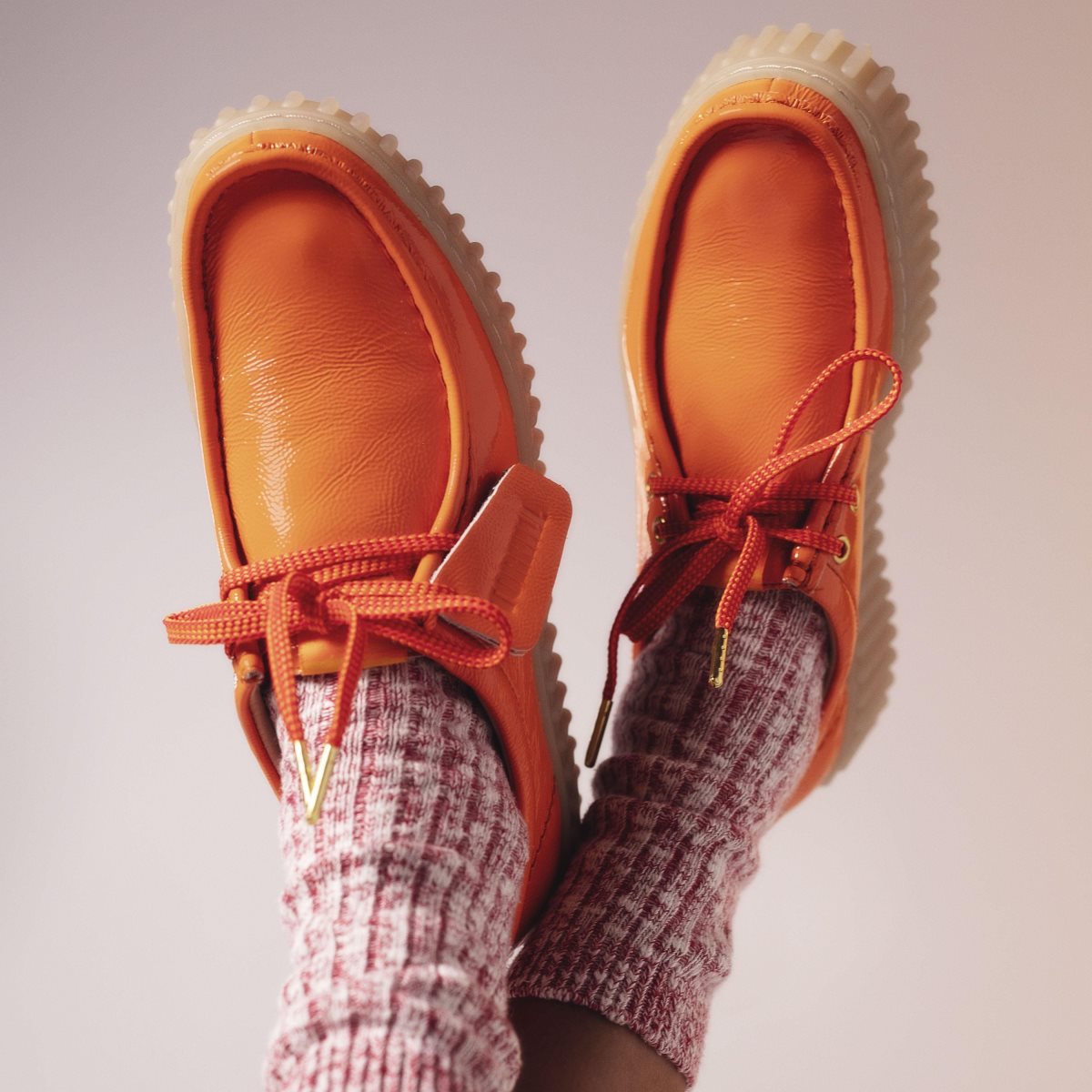 Clarks Torhill Bee Orange Patent Platform Sko Dame Orange | JZLGX-3109