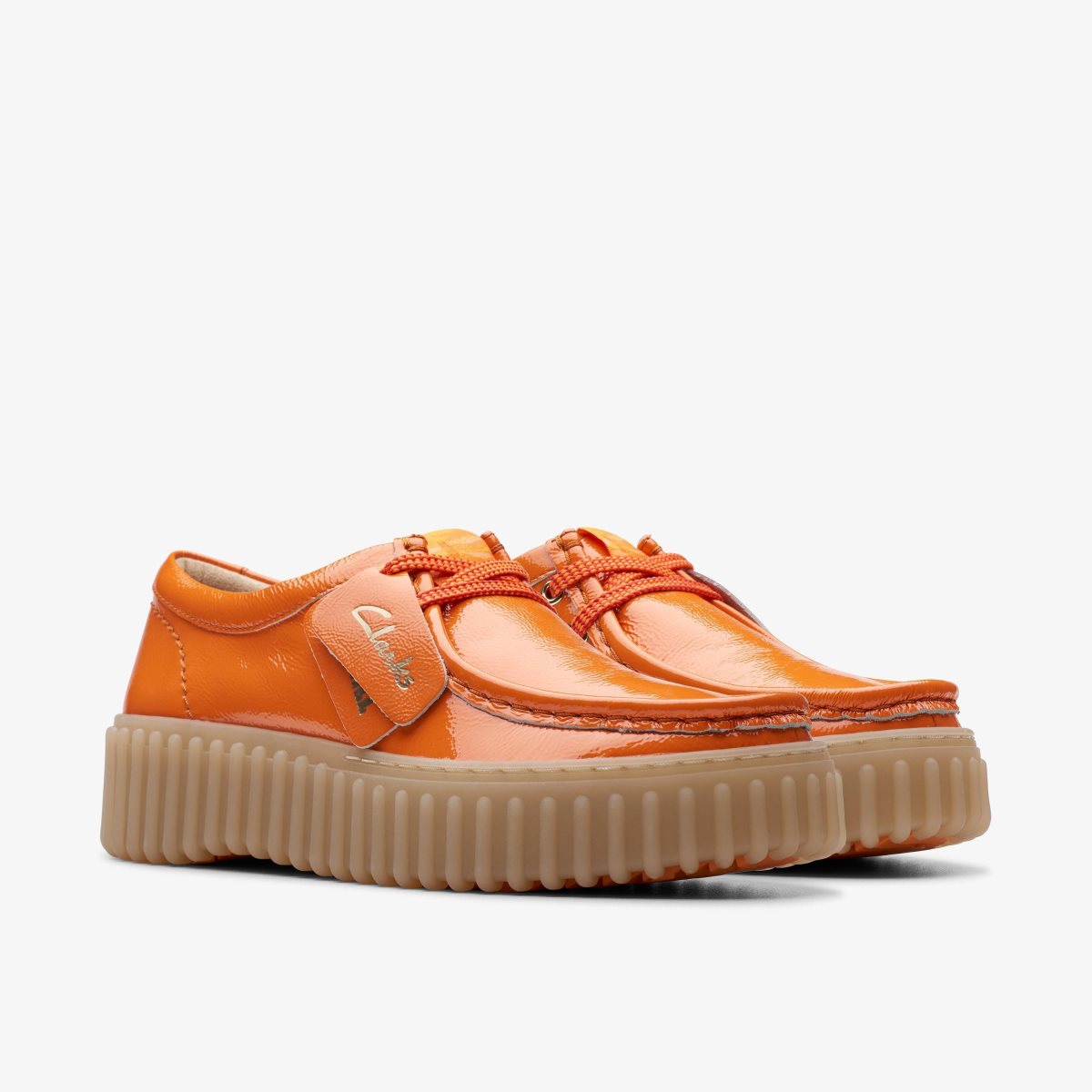 Clarks Torhill Bee Orange Patent Platform Sko Dame Orange | JZLGX-3109