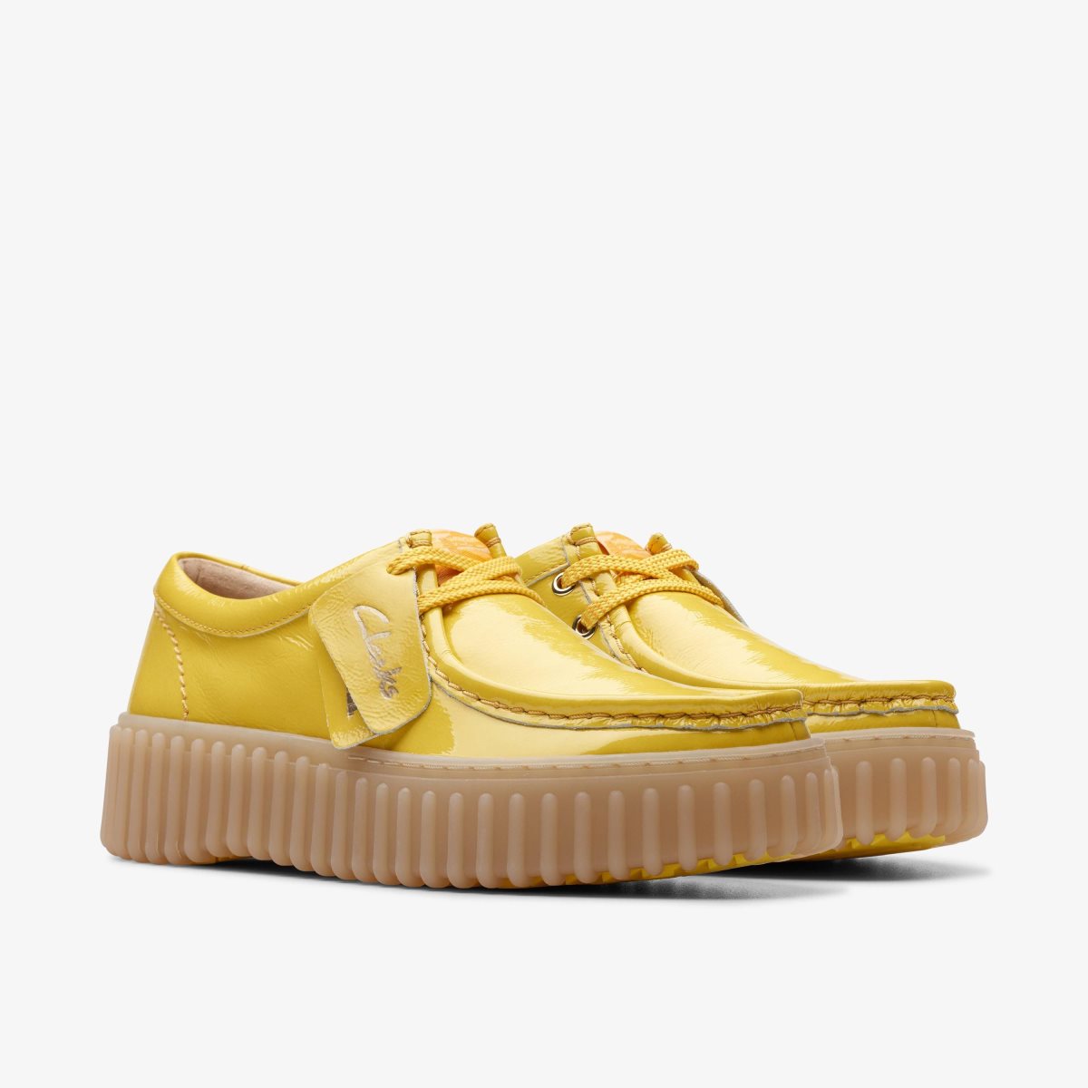 Clarks Torhill Bee Yellow Patent Platform Sko Dame Gul | NDQBG-6475