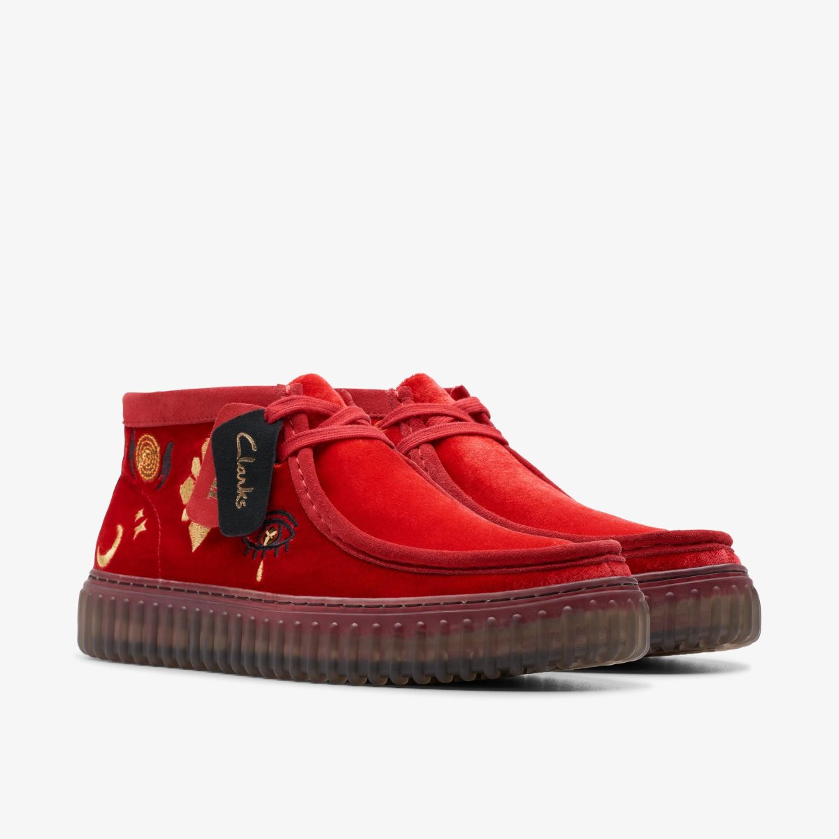 Clarks Torhill Hi Red Velvet Støvler Herre Rød | RSJOC-7314