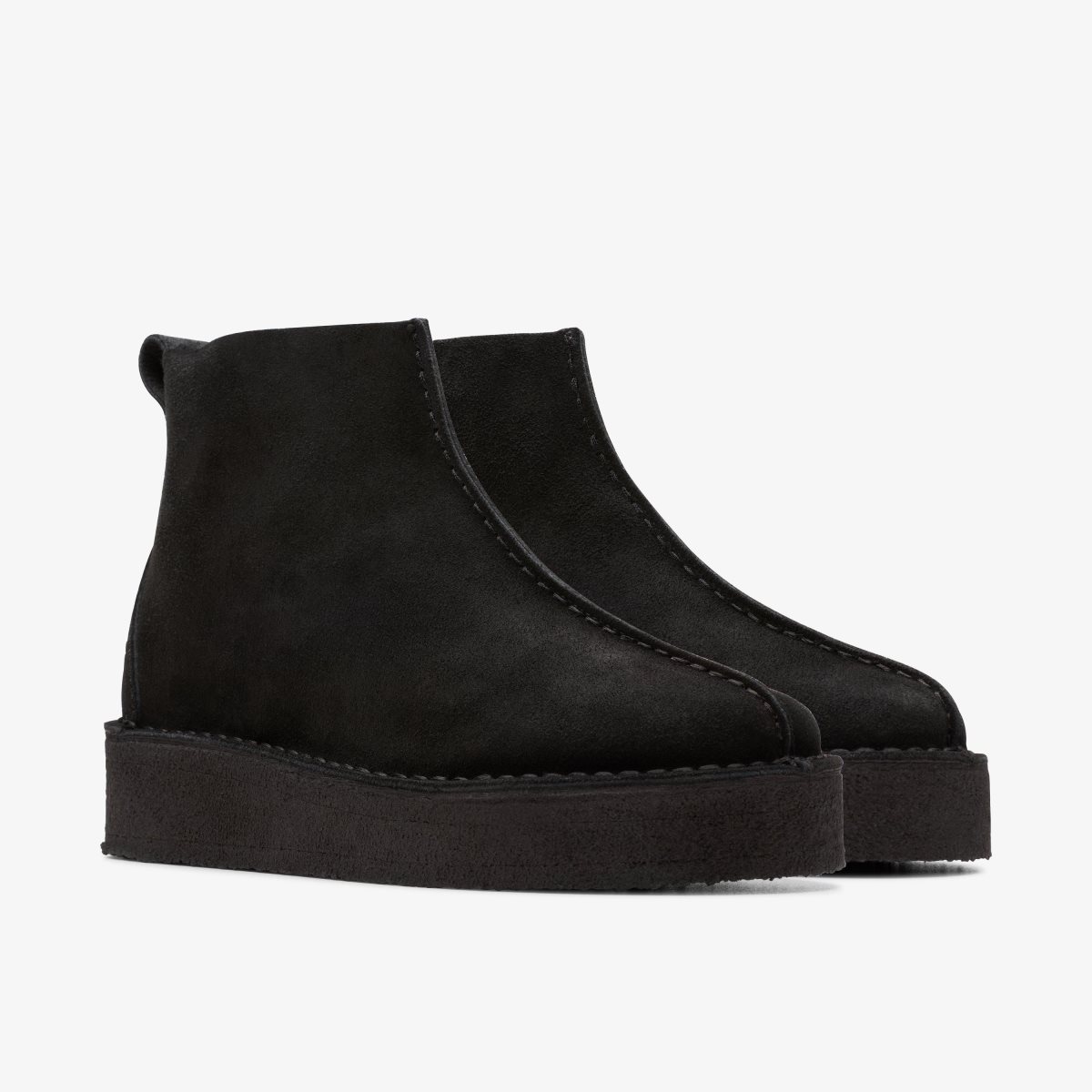 Clarks Trek Wedge Boot Black Suede Støvler Dame Sort | KYHTG-2531