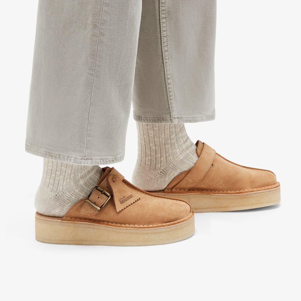 Clarks Trek Wedge Mule Mid Tan Suede Træsko Dame Brune | JSTYE-3820