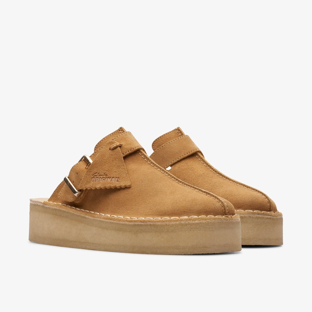 Clarks Trek Wedge Mule Mid Tan Suede Træsko Dame Brune | JSTYE-3820