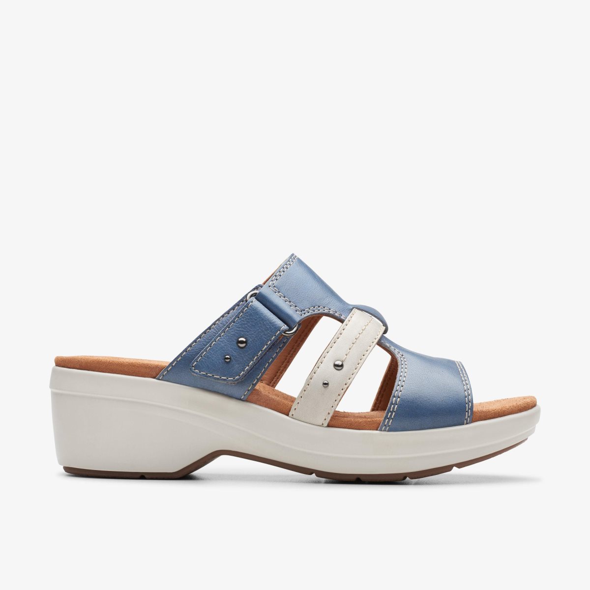 Clarks Tuleah Jane Denim Combination Kilehæl Sko Dame Blå | HEYKR-8961