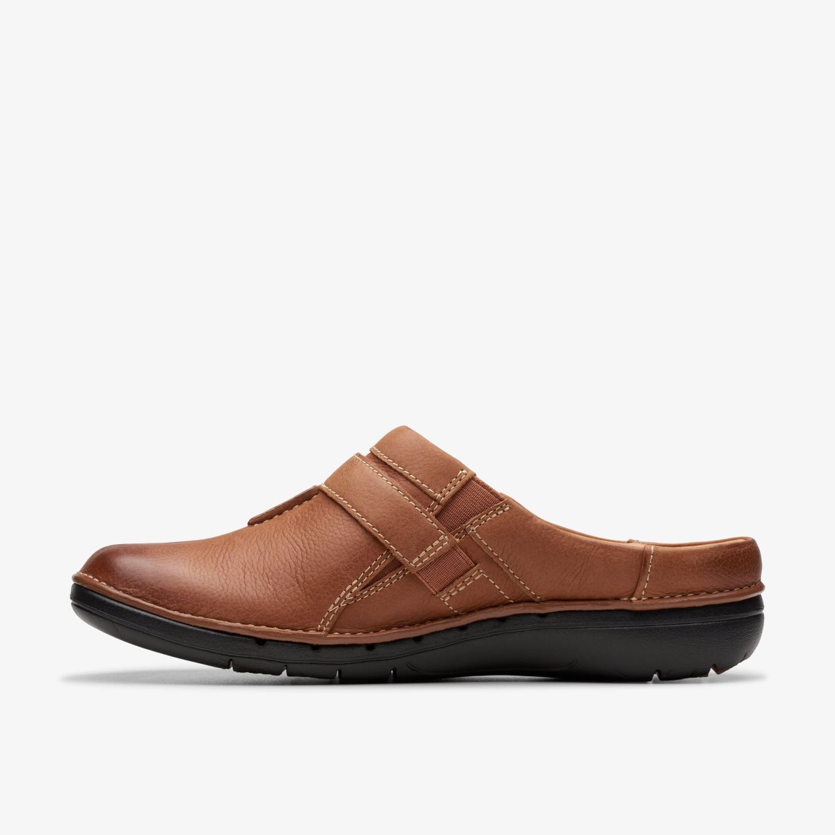 Clarks Un Loop Ease Dark Tan Leather Træsko Dame Mørkebrune | DQVNY-1795