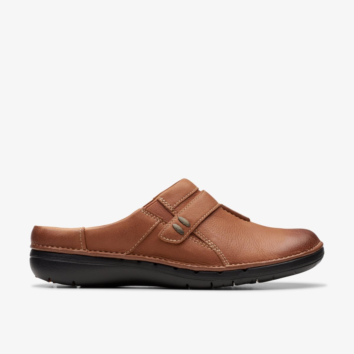 Clarks Un Loop Ease Dark Tan Leather Træsko Dame Mørkebrune | DQVNY-1795