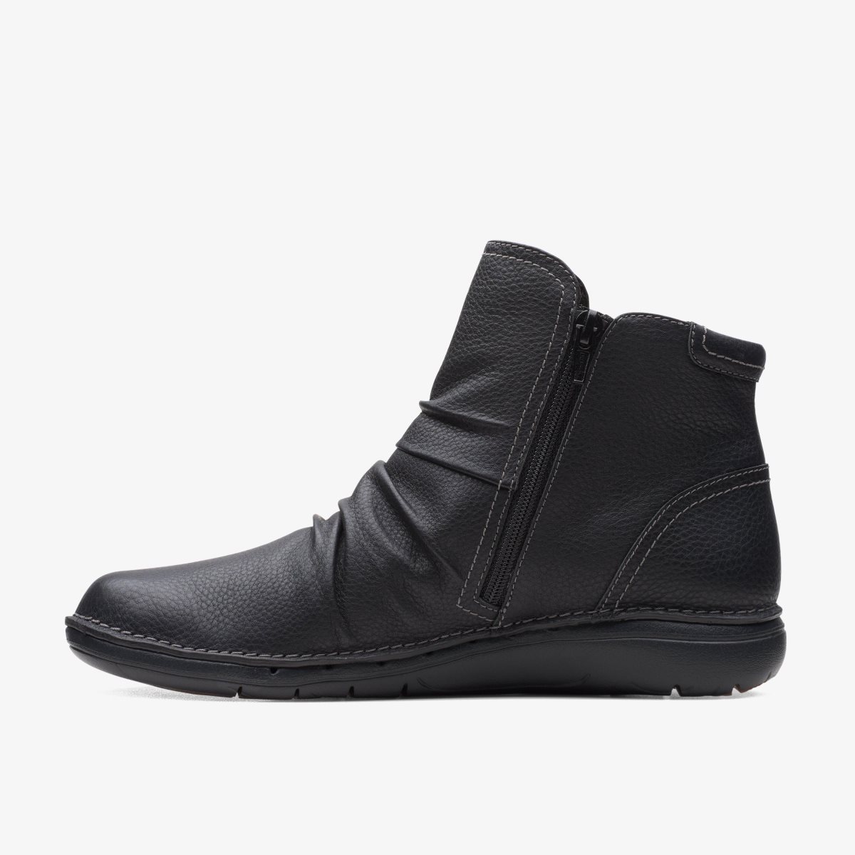 Clarks Un Loop Top Black Leather Støvler Dame Sort | VKXRE-7690