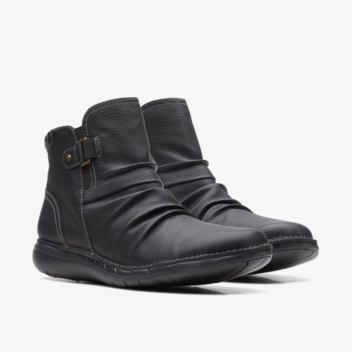 Clarks Un Loop Top Black Leather Støvler Dame Sort | VKXRE-7690