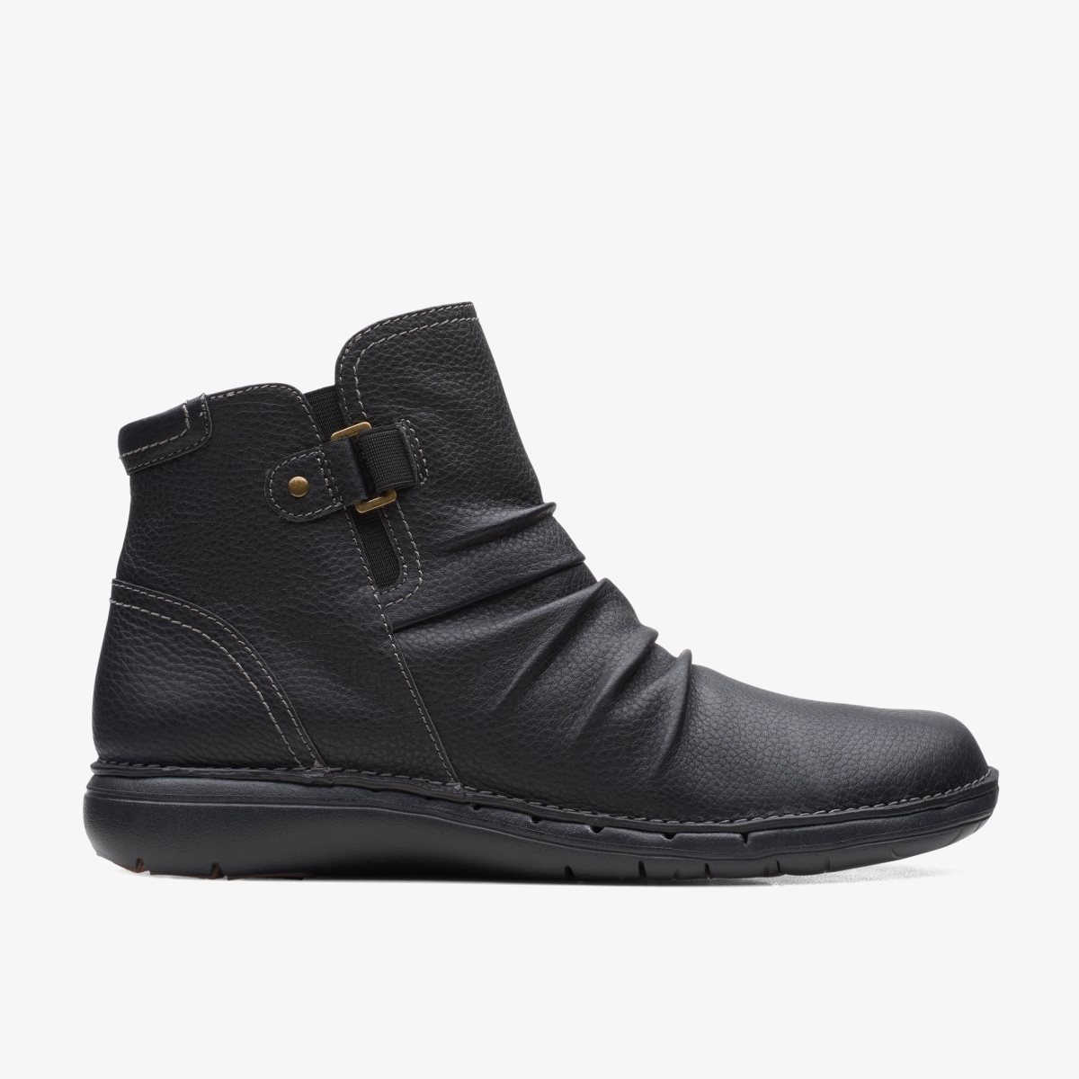 Clarks Un Loop Top Black Leather Støvler Dame Sort | VKXRE-7690