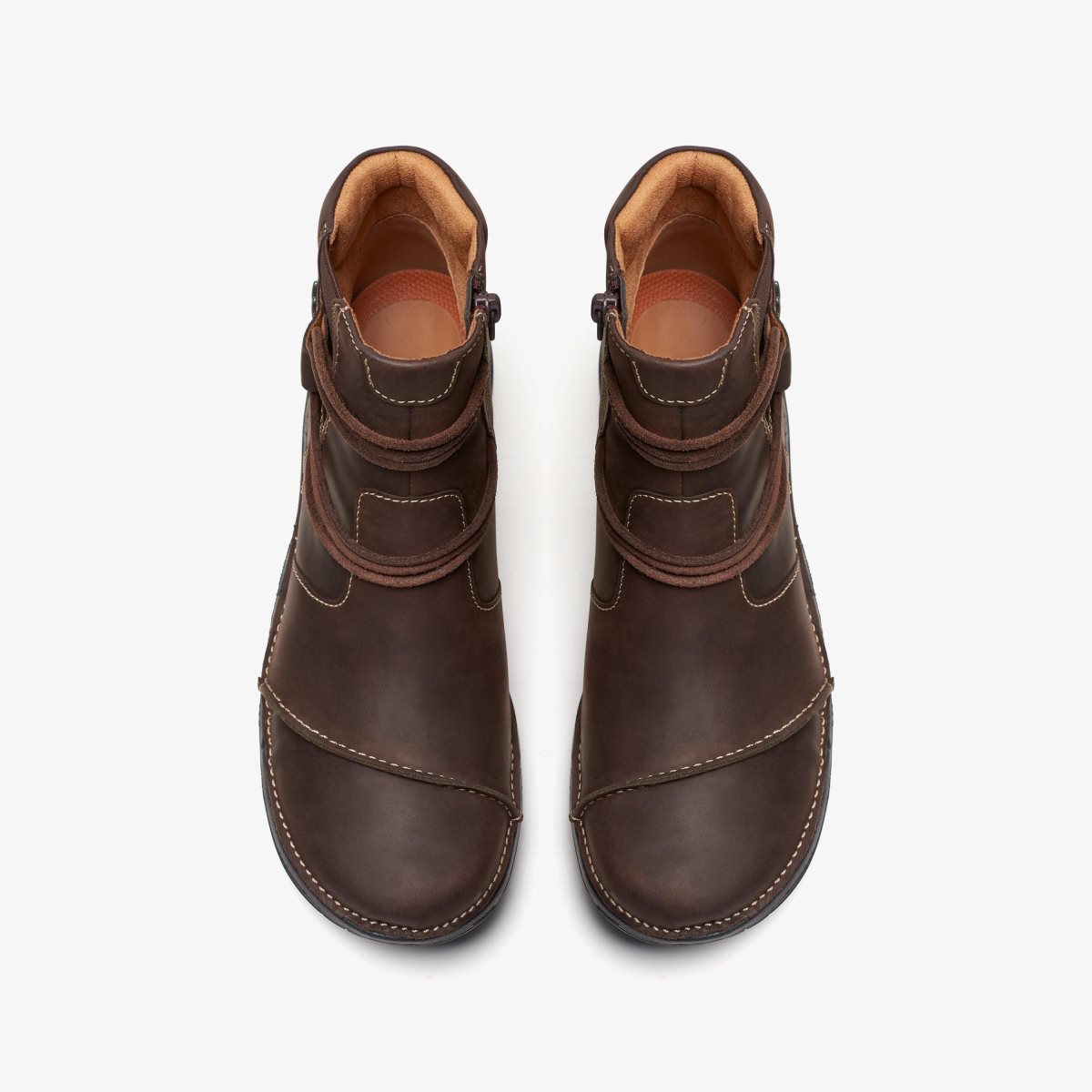 Clarks Un Loop Up Dark Brown Leather Støvler Dame Mørkebrune | HZUYR-3918