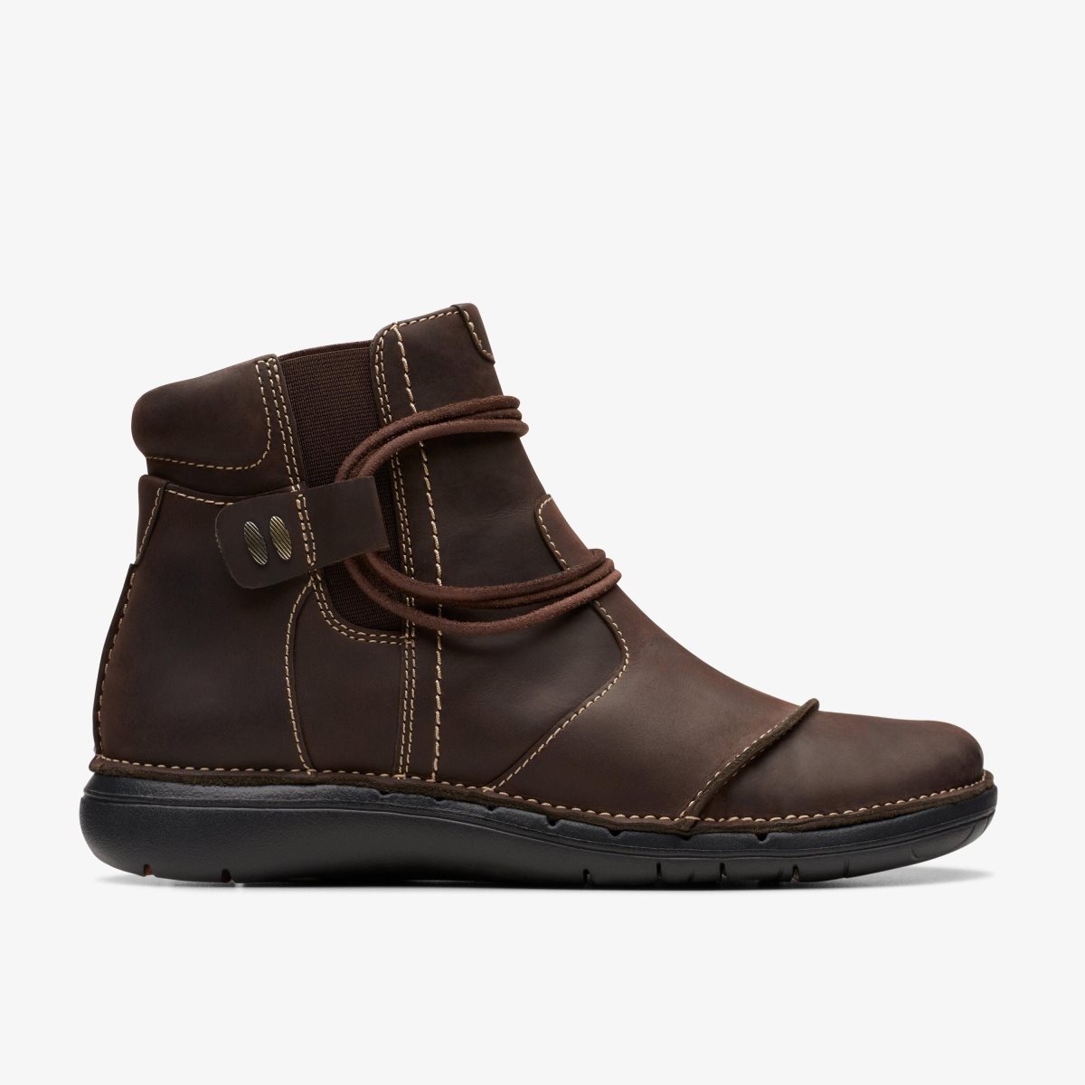 Clarks Un Loop Up Dark Brown Leather Støvler Dame Mørkebrune | HZUYR-3918