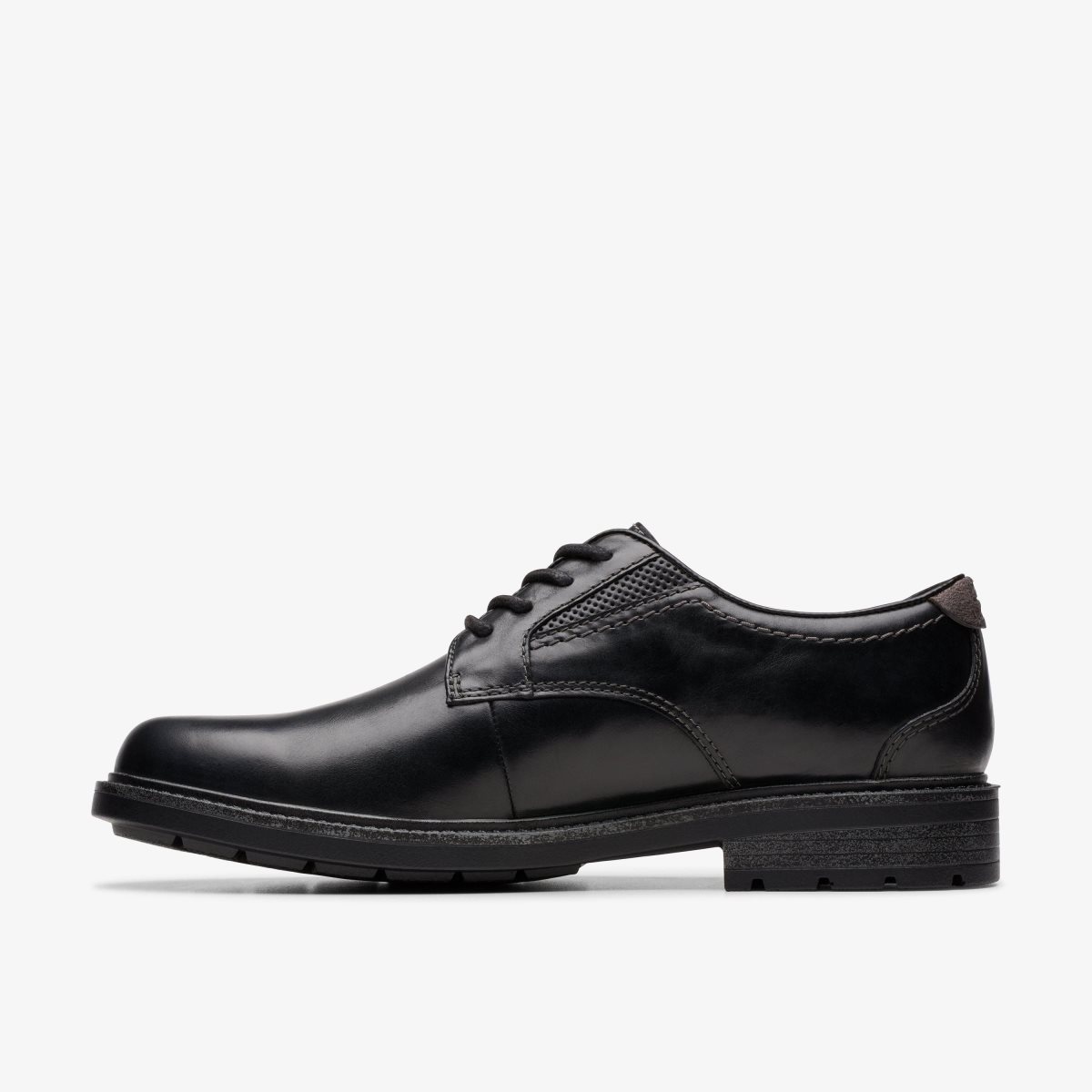 Clarks Un Shire Low Black Leather Pæne Sko Herre Sort | MXHSI-1389