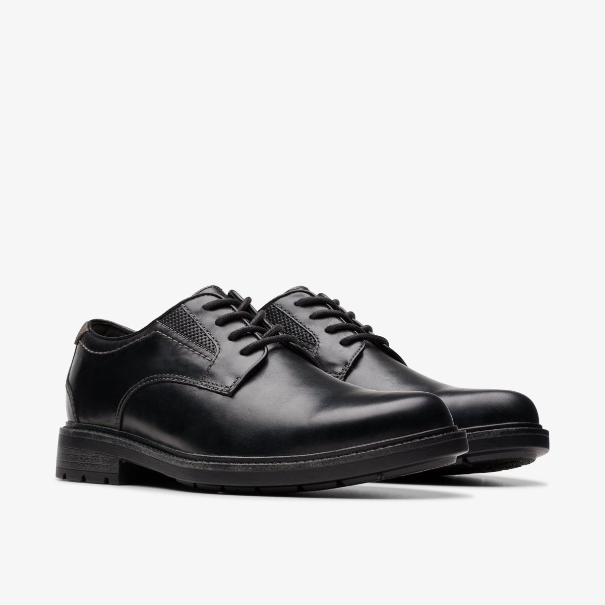 Clarks Un Shire Low Black Leather Pæne Sko Herre Sort | MXHSI-1389