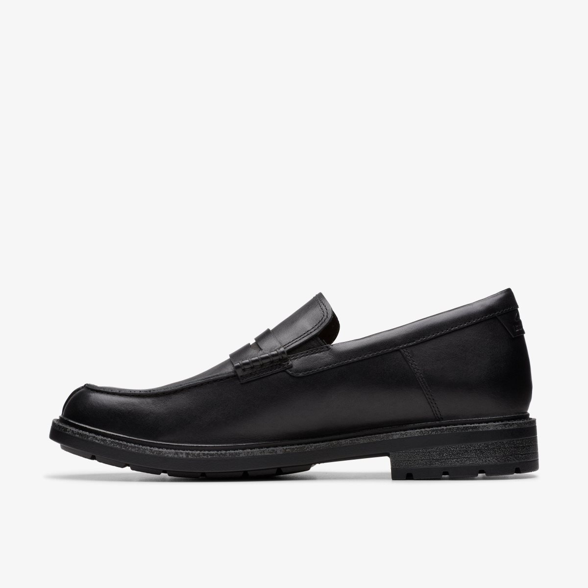 Clarks Un Shire Step Black Leather Pæne Sko Herre Sort | KHGBU-5721