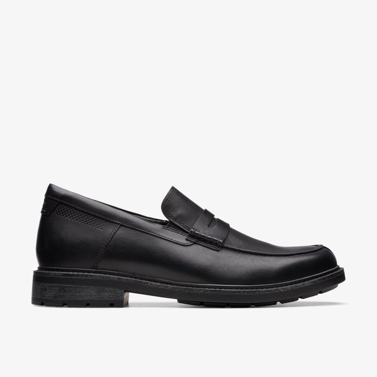 Clarks Un Shire Step Black Leather Pæne Sko Herre Sort | KHGBU-5721